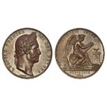 Belgium. Leopold I. Industrial Expo, 1835 Medal. Bronze. 49.6mm. By Jouvenel. Laureate head of the