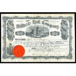 An Eclectic Group of Stocks and Bonds. Pennsylvania Canal Company $1000 1870(2 pcs.) IC, VF+. State