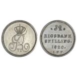 Denmark. Frederik VI (1808-1839). 32 Rigsbankskilling, 1820 IFF. Crowned FVI monogram, rev. Value a