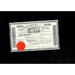 Fort Orange Milling Company (New York) 1890. Albany. 50 shares. No.14. Red embossed seal. Five stor