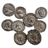 Lot of Roman Imperial Silver: Includes Denarii of Trajan, Caracalla (3) and Severus Alexander; Anto