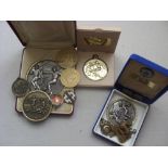 Lee Jenkins, a collection of 5 badges and 7 medals as awarded to or collected by Lee Jenkins, to inc