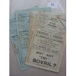 1935/1936 Rugby Union, a collection of 4 Cardiff home programmes, in various condition (adhesive mar