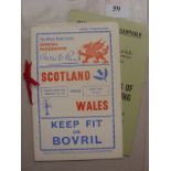 1939 Rugby Union, Wales v Scotland, a VIP programme from the game played at Cardiff on 04/02/1939, w