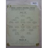 1944/45 RAF v Police, a programme from the game played at Bournemouth on 02/04/1945, creased, torn,