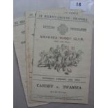 Rugby Union, Swansea v Cardiff, a collection of 3 programmes, in various condition, including 2 with