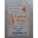 1936 Rugby Union, Wales v England, an autographed programme from the game played at Swansea on 18/01