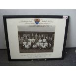 1920/21 Cambridge Town FC, a large framed and glazed photograph of the team and officials, the team