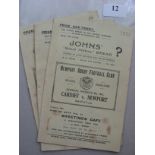 1935/1936 Rugby Union, a collection of 3 Newport v Cardiff programmes in various condition (adhesive