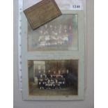 1905 Royal Navy v Army, a pair of original mounted photographs, of the teams that played at The Quee