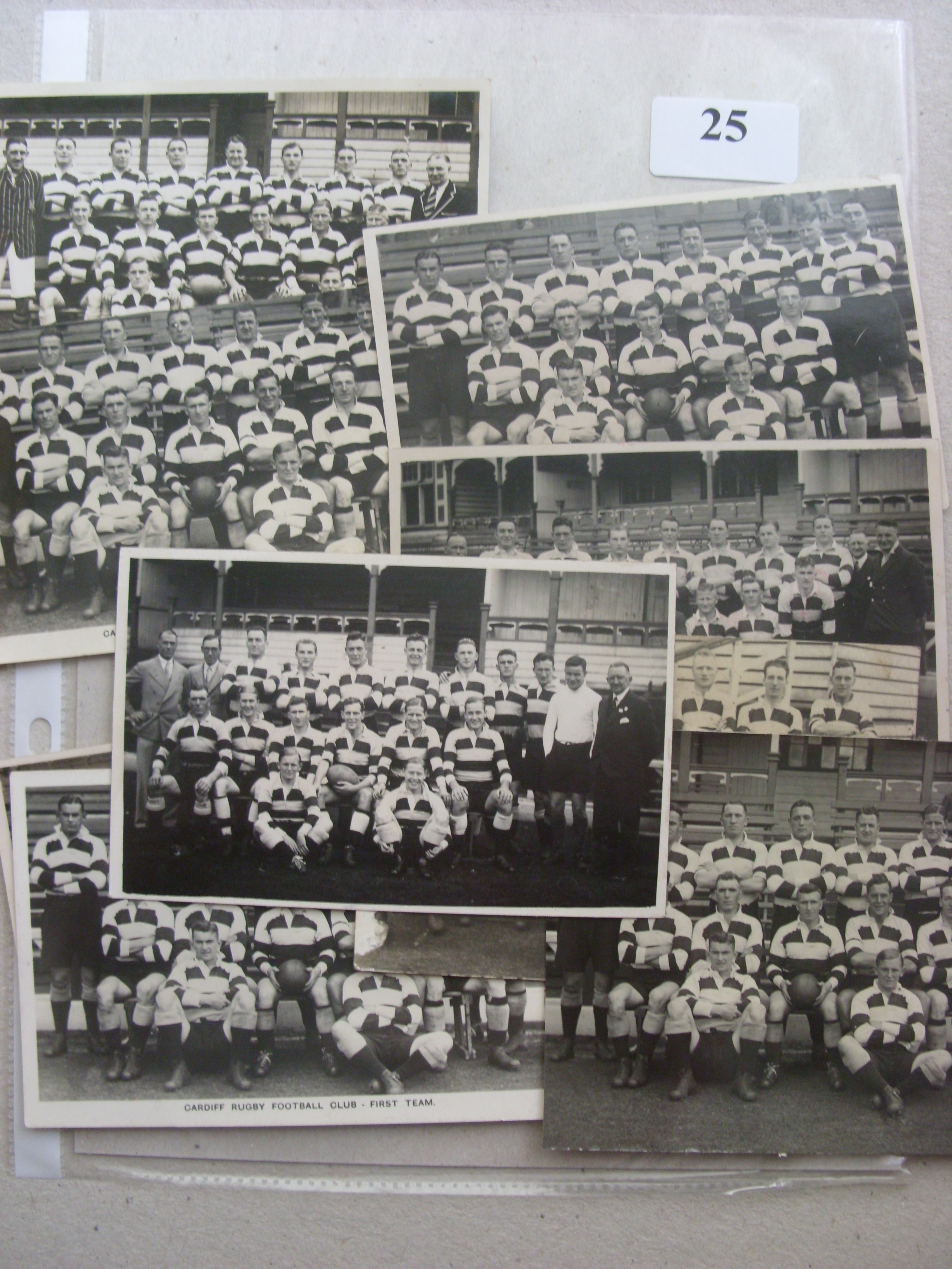 Rugby Union, Cardiff, a collection of 9 team group postcards, previously the property of Eddie Watki