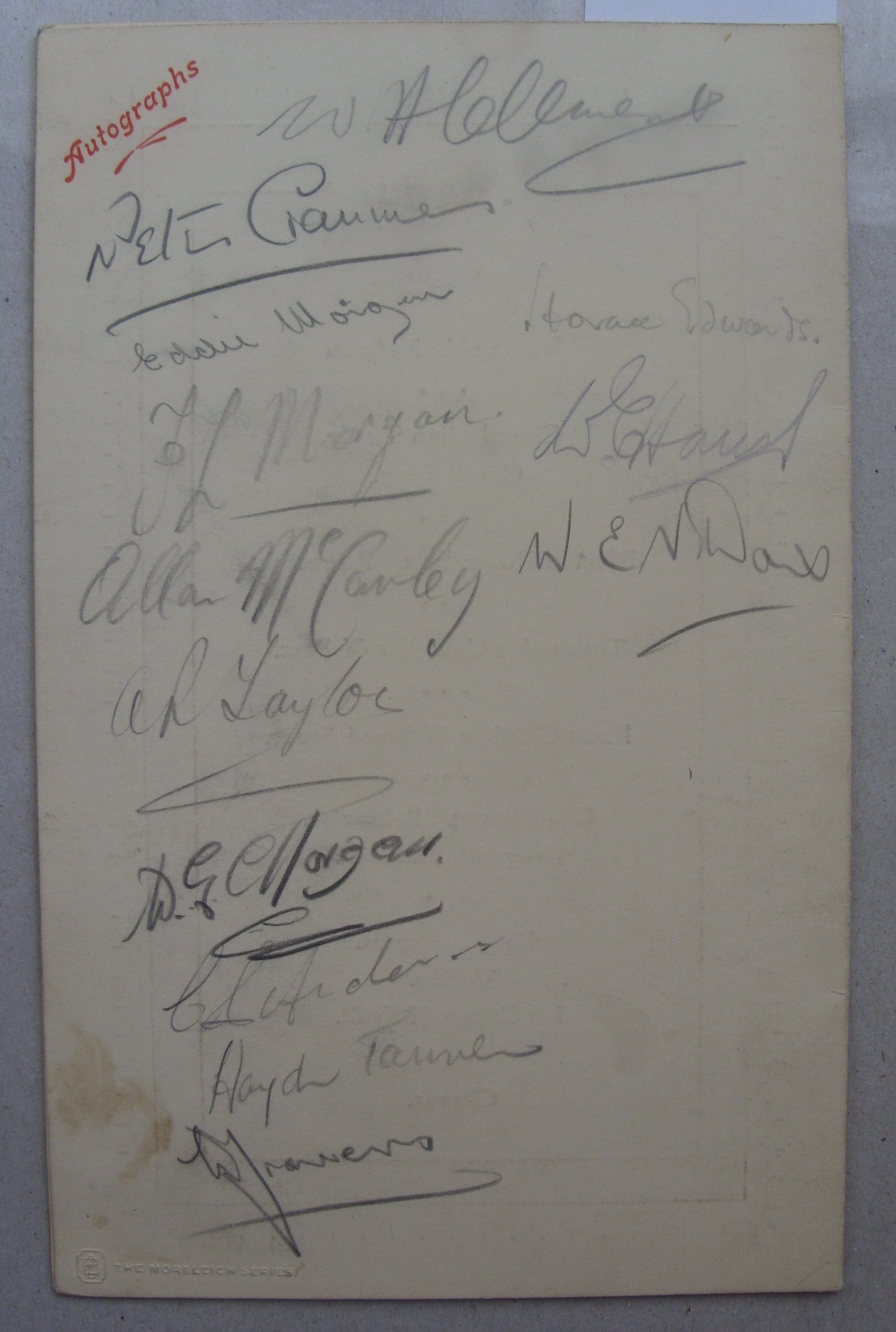 1938 Rugby Union, Wales v England, an autographed menu for the dinner held at the Queens Hotel, Card