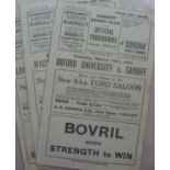 1934/1935 Rugby Union, a collection of 3 Cardiff home programmes, Richmond, Oxford University and Lo