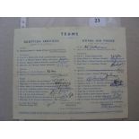 1944 Rugby Union, Scottish Services v Royal Air Force, an autographed programme from the game played