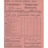 HULL CITY- LEICESTER FOSSE 1906   Four page Hull City matchcard v Leicester Fosse, 14/4/1906,