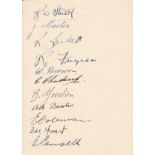 MIDDLESBROUGH AUTOGRAPHS 1936/7       A album sheet with 11 autographs including Camsell, Forrest,