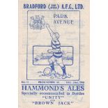 BRADFORD PA - NEWCASTLE  45    Park Avenue home programme v Newcastle, 22/12/45,  postponed match as