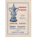 1946 CUP FINAL   Pirate programme for the Final, Charlton v Derby, issued by Victor Printing