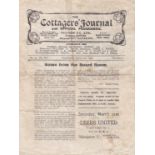 FULHAM-LEICESTER CITY 1923   Four page Fulham home programme v Leicester City , fold, some creasing,