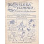 CHELSEA-LEICESTER 1924   Chelsea home programme v Leicester, 8/9/1924, Monday game, creased,