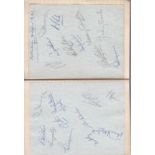 AUTOGRAPHS    Hard backed notebook measuring circa 6" x 8" containing football player autographs