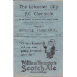 LEICESTER-LIVERPOOL 1927   Leicester City home programme v Liverpool, 8/10/1927, fold, creasing,