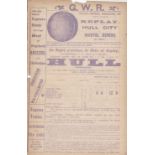 HULL - BRISTOL ROVERS 1911  GWR Railway handbill for trains to Hull from Bristol for the Cup replay