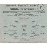 MILLWALL v CHELSEA Single sheet issue dated 26 May 1945, folds, slight wear. Fair/Generally Good