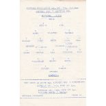 SOUTHEND v BRENTFORD Single sheet Reserves issue dated 7 Dec 1963, folds, slight mark. Generally
