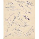 CELTIC AUTOGRAPHS Sheet from an album containing 17 autographs (Celtic) plus Joe Baker (Hibs),