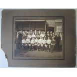 ENGLAND SCHOOLS 1914 Mounted team group of England Boys 1914 outside players and officials
