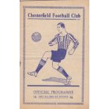 CHESTERFIELD - SHEF WED 1937 Chesterfield home programme v Wednesday, 28/8/1937, Wednesday