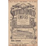 SHEFFIELD UTD - SHEFFIELD WED 1903 Sheffield United home programme v Wednesday, 12/12/1903,