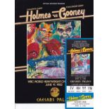 LARRY HOLMES V. GERRY COONEY On-site programme and unused ticket for the World Heavyweight