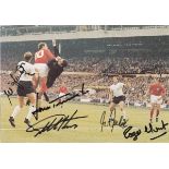 1966 WORLD CUP FINAL A book cutting measuring approx 8x6, action scene in the West German penalty