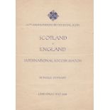 SCOTLAND - ENGLAND 1945 Scarce programme, personal property of Eddie Baily who served in the Royal