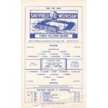 SHEF WED PRACTICE 1939-40 Match card dated 14/8/1939, Whites v Stripes, Sheffield Wednesday Public