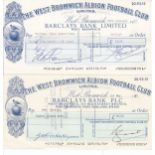 WEST BROMWICH ALBION Twenty cheques issued by WBA in late 1970's / early 1980's. Good