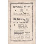 NEWCASTLE - SHEF WED 1929 Newcastle home programme v Sheffield Wednesday, 20/4/1929, defeat for