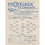 CHELSEA / ARSENAL Single sheet programmes for the London Combination match at Chelsea FC 3/1/1920,