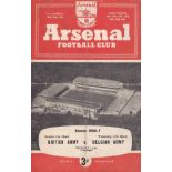 DUNCAN EDWARDS / ARMY Programme for British Army v Belgian Army played at Highbury 27 Mar 1957, 4-