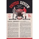 MANCHESTER UNITED V. WOLVES 1955 Four page programme for the League match at United 23/2/1955.