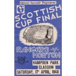 SCOTTISH CUP FINAL 1948 Official programme, Rangers v Morton, 17/4/48. No writing. Generally good