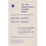 NORTHERN COMMAND v WESTERN COMMAND Four page issue for AllStar Representative match at Huddersfield