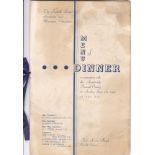 ARTHUR DREWERY SIGNED MENU Arthur Drewery, CBE was an English football administrator who served as