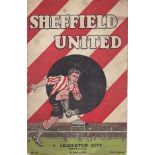 SHEF UTD - LEICESTER 1937 Sheffield United home programme v Leicester, 1/1/1937, cover slightly