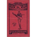 ARSENAL- LEICESTER 1938 Arsenal home programme v Leicester, 19/11/1938, slight folds, pencil h-t