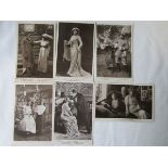 SHOWBIZ & THEATRE Six black & white postcards from the early 1900's, 5 issued by Rotary No. 4235Q