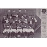 MIDDLESBRO POSTCARD Team group picture of 13 players, Trainer and Secretary 1904-05, names listed to