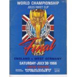 1966 WORLD CUP FINAL Programme for England v West Germany, clean copy. Generally Good